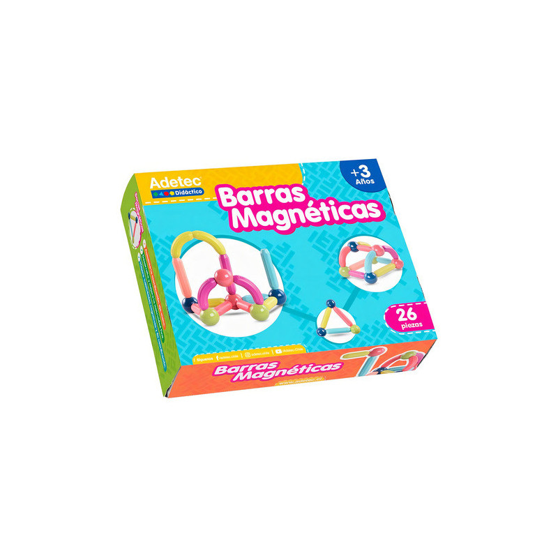 Barras Magnéticas Didácticas Con Esferas 26 Pz Adetec