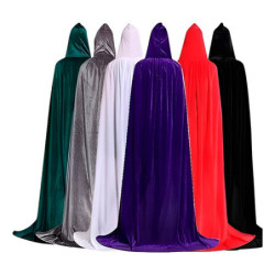 Capa Terciopelo Con Capucha Disfraz Halloween 150 Y 180 Cm
