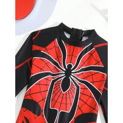 Traje De Baño Niño Shein Spiderman Negro Con Jockey