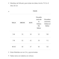 Vestimenta Traje Baile Nortino Niña - Fiestas Patrias