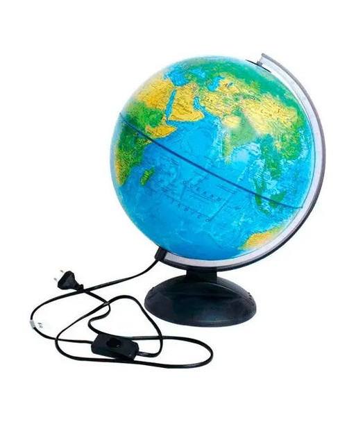 Globo Terráqueo Replogle Azul Con Luz Azul Negro