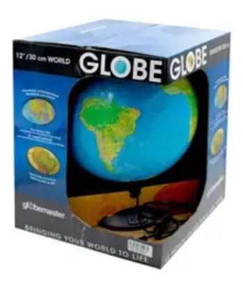 Globo Terráqueo Replogle Azul Con Luz Azul Negro