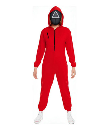 Disfraz El Juego Del Calamar - Overol Rojo Y Máscara Aleatoria - Cosplay - Halloween - Mi Ropero Encantado