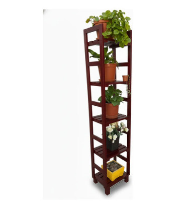 Estantería Vertical Para Plantas De Madera 150 Cm 5 Niveles Caoba
