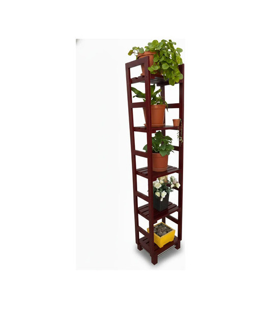 Estantería Vertical Para Plantas De Madera 150 Cm 5 Niveles Caoba