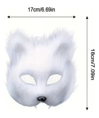 Disfraz Therian Máscara Animales - Hallowen Blanco Única