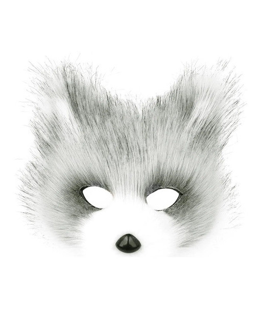 Disfraz Therian Máscara Animales - Hallowen - Cosplay Gris/blanco Única