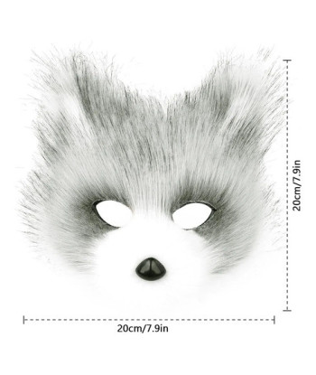 Disfraz Therian Máscara Animales - Hallowen - Cosplay Gris/blanco Única