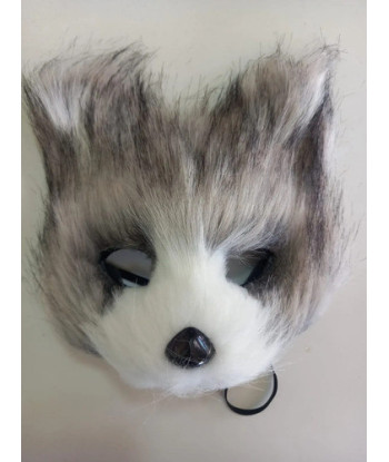 Disfraz Therian Máscara Animales - Hallowen - Cosplay Gris/blanco Única