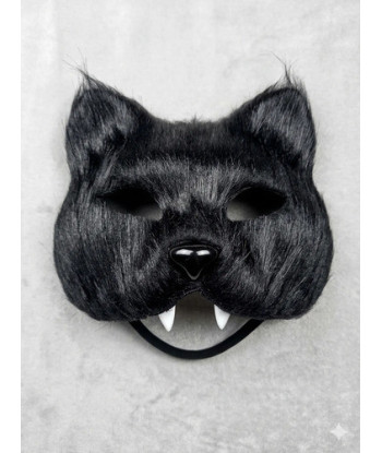Disfraz Therian Máscara Animales - Hallowen Negro Única