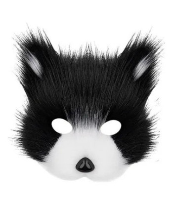 Disfraz Therian Máscara Animales - Hallowen - Cosplay Negro/blanco Única